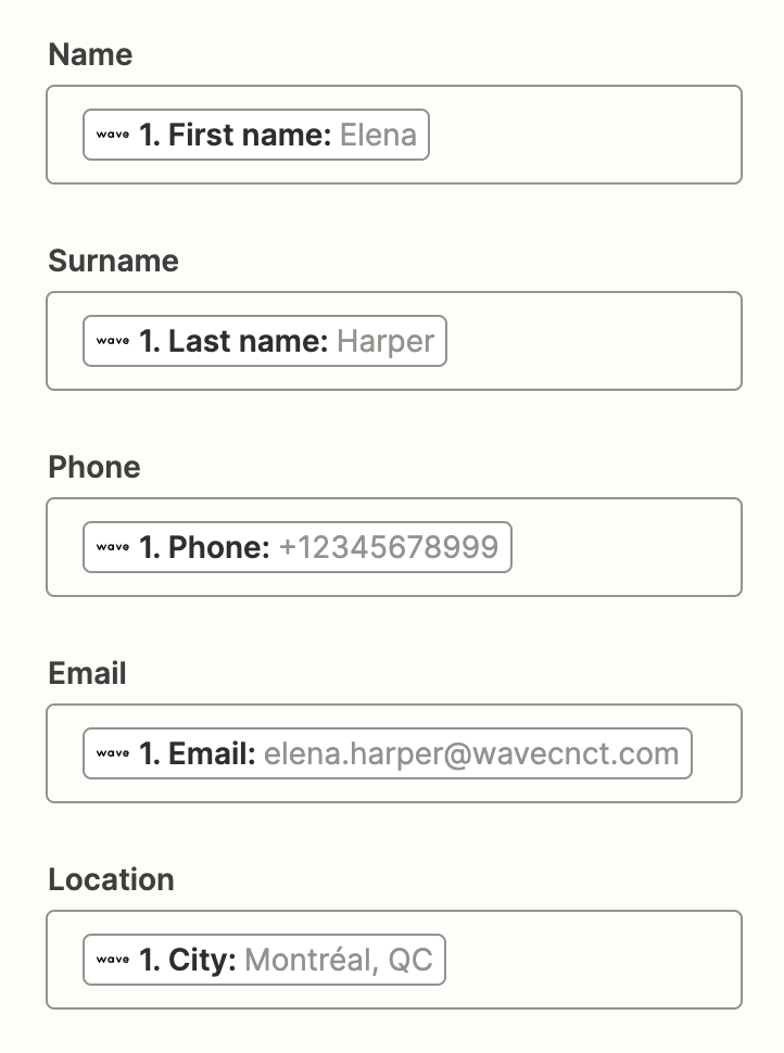 Mapping Contact Information