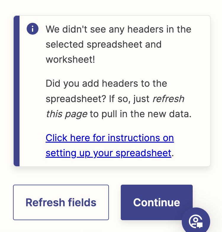Error Associated With Having No Headers in Your Google Sheets Document